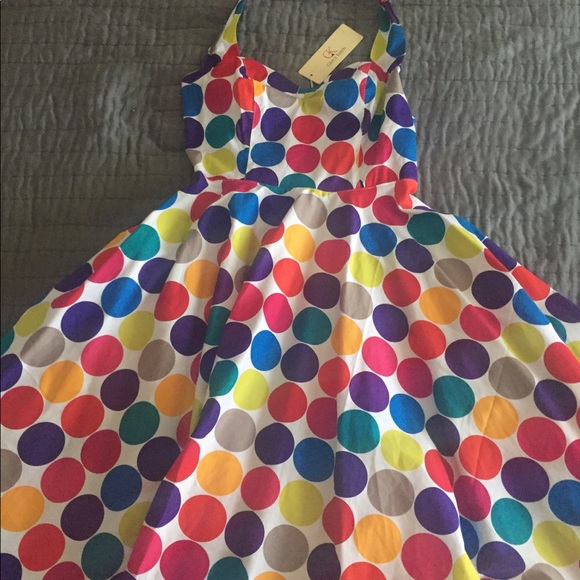 Grace Karin Dresses Pinup Rainbow Polka Dot Halter Dress Poshmark
